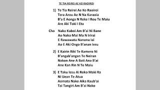 Te Tia Reirei ae Ko raoiroi  Agape Singers [upl. by Ydnarb]