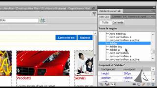 TUTORIAL Dreamweaver  inserire un animazione JQUERY [upl. by Ennayllek]