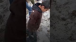 Children in Gaza scrape flour from the ground as hunger strikes [upl. by Ebag311]