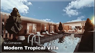 BLOXBURG  Modern Tropical Villa  NoGamepass  House Speedbuild [upl. by Orelle]