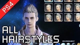 Final Fantasy XIV A Realm Reborn PS4  All Male Hairstyles in Character Creation HD 1080p [upl. by Surazal]