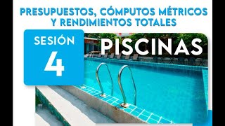 Presupuestos cómputos métricos y rendimientos totales de Piscinas  Sesión 4 civil agua piscinas [upl. by Erna867]