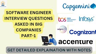 SOFTWARE ENGINEER INTERVIEW QUESTION PART 1 infosys accenture cognizant wipro tcs [upl. by Kori481]