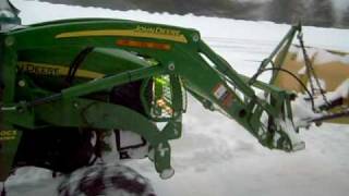 Snow Plowing Northern Maine John Deere and Fisher Plow [upl. by Holman53]