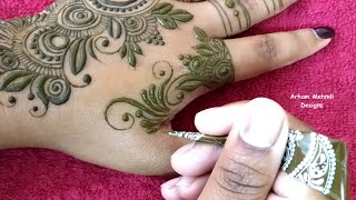 Latest Unique and Stylish Mehndi Design for Hand  Arham Mehndi Designs [upl. by Ytsenoh]