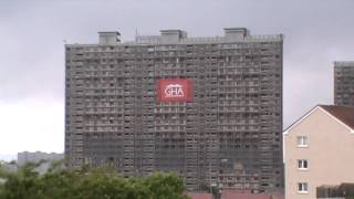 Red Road Flats Demolition Petershill Drive Barmulloch Glasgow [upl. by Nosydam206]