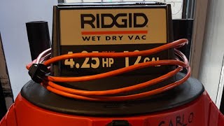 My ridgid 12 gallon wet dry vac wd12000 425 peak hp New motor installed 50 peak hp 1999 [upl. by Lerrud]