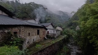 4K Stone Houses in deep Mountain  Scattered along a narrow road  Remote village no car  Fuxing [upl. by Elledoj]