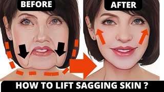 FACE YOGA FOR SAGGING SKIN JOWLS GET CLEAR JAWLINE  EASY STEP [upl. by Seta]