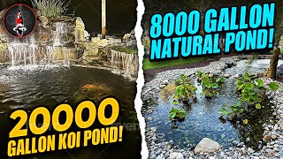 20000 GALLON KOI POND 8000 GALLON NATURAL POND USA [upl. by Sherline792]