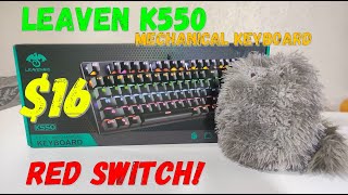 Cheapest Red Switch Mechanical Keyboard LEAVEN K550 87 Keys [upl. by Attelra568]