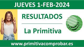 Resultado del sorteo La Primitiva del jueves 1 de febrero de 2024 [upl. by Hadria]