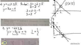Lösungsmenge zeichnerisch bestimmen Gleichungssysteme Probe Geraden einzeichnen [upl. by Atinet615]