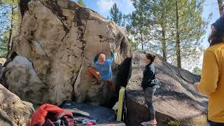 Fontainebleau bouldering Tim Tim 7A Ankur [upl. by Sanez]