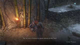 Sekiro Shadows Die Twice  Fujioka the Info Broker at the Dilapidated Temple Dialogue [upl. by Odravde]