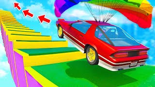 FALLSCHIRM AUTO schafft die TREPPE in GTA 5 [upl. by Aehs]