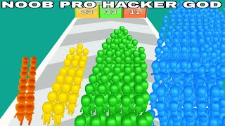 NOOB VS PRO VS HACKER VS GOD in Color Run 3D [upl. by Ydisahc133]