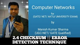 24 CHECKSUM  ERROR DETECTION  TRANSPORT LAYER ERROR DETECTION [upl. by Cammie679]