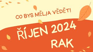 💞RAK🍀  ŘÍJEN 2024 💞 CO BYS MĚLA VĚDĚT [upl. by Furgeson]