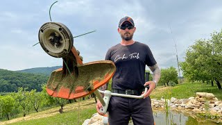 Stihl Fs 561C with durocut 404 trimmer head in big grass Motocoasa Stihl in iarba mare [upl. by Olivie588]