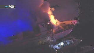 100foot yacht explodes in Marina del Rey [upl. by Patricio]