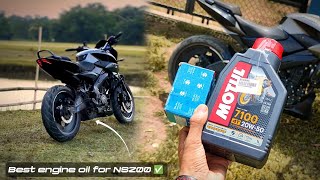 Pulsar NS200 engine oil change  motul 7100 20w50  pro69 [upl. by Atik]