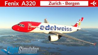 MSFS Fenix A320 Edelweiss  Zurich to Bergen  VATSIM Livestream [upl. by Antonie]