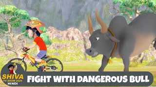 Fight With Dangerous Bull  शिवा  Full Super Episode  Funny Action Cartoon  Shiva Show Hindi [upl. by Jaunita]