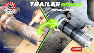 How to replace trailer axle spindle  spindle replacement full process  Patented technology [upl. by Eekcaj]