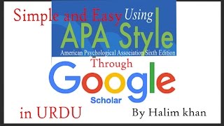 how to apply apa styleformat through google scholar on references in urduhindi [upl. by Giardap]