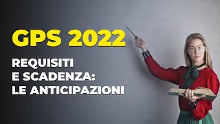 GPS 2022 requisiti e scadenza anticipazioni [upl. by Filide448]