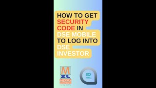 How to get security code in DSE Mobile to log into DSE Investor DSE Investor [upl. by Cowen]