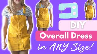 Overall Dress Pattern FREE  DIY your own overall dress even as an absolute beginner [upl. by Haily545]