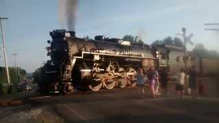 Nickel Plate 765 Steam Engine Blows Whistle As It Crosses RR Crossing [upl. by Bay]