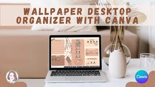 03 ideas for aesthetic desktop wallpaper organizer with Customize Windows 10 laptop CANVA 2022 [upl. by Hung493]