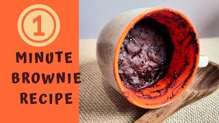 1 Minute Healthy BrownieEasy Brownie in a MugMicrowave Fudgy Eggless BrownieVegan Instant No Bake [upl. by Nymsaj]