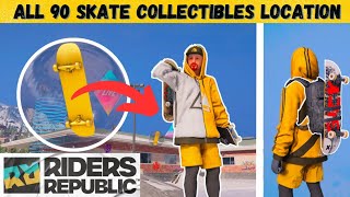 ALL 90 SKATE Collectables Location  Riders Republic [upl. by Euqenimod]