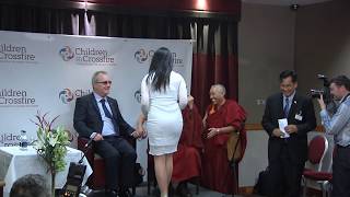 The Dalai Lama and Richard Moore Children in Crossfire accepts Hug from Marian Shanley Drumlinmedia [upl. by Zohara607]