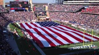 American flag and C5 military flyover at Gillette Stadium [upl. by Zerelda]