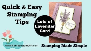 Quick amp Easy Stamping TipsLots of Lavender Card [upl. by Gere237]