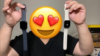 Apple Watch Series 7 Midnight Vs Starlight Color Comparison Video [upl. by Hackett]