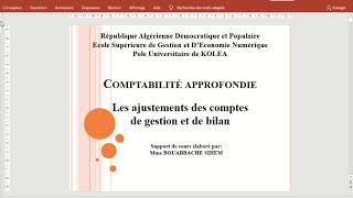 Les ajustements des comptes de gestion et de bilan 4 [upl. by Annayehc]