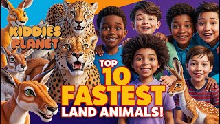 Top 10 Fastest Land Animals AnimalFacts FastestLandAnimals top10 viral kids kidslearning [upl. by Maon]