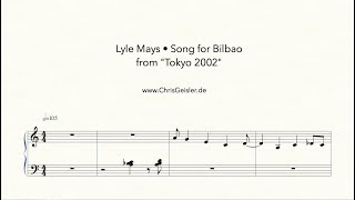 Lyle Mays • Song for Bilbao • Piano transcription [upl. by Nolyarb666]