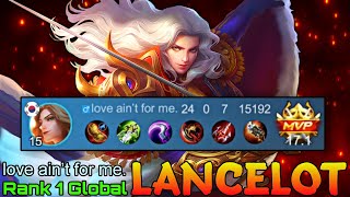 24 Kills with MVP 17 Points Lancelot 100 Monster  Top 1 Global Lancelot by love ain’t for me  ML [upl. by Ytirahc]