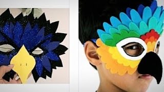 DIY Feathered Face Mask Making Ideas  Birds Face Mask For Fancy Dress Competition FancyDress [upl. by Kalb]