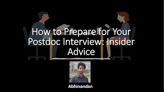 How to Prepare for Your Postdoc Interview Insider Advice [upl. by Nnylyam]