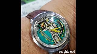 Running1963 Accutron Spaceview Yellow dot turtle case super nice watch [upl. by Eerot]