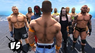 John Cena VS WWE Superstars GTA V WWE Mods [upl. by Holle]