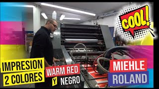 👉Impresión OFFSET  2 color Pantone WARM RED y Negro  Cartulina 260 offset offsetpress imprenta [upl. by York]